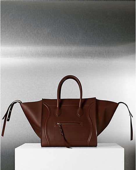 celine brown leather bag - Celine Navy Medium Square Luggage Phantom Leather Tote Handbag Bag