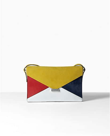 celine multicolour suede clutch bag  