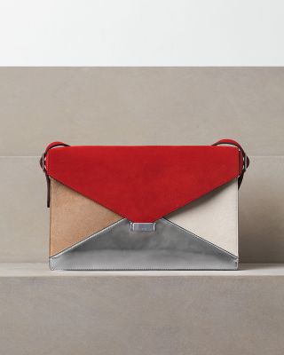 celine red suede bag  