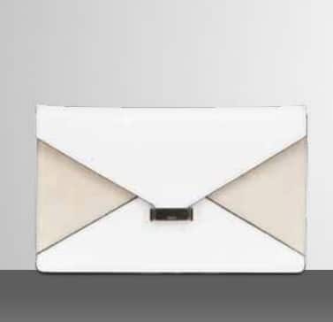 Celine White Suede Diamond Clutch Bag | Spotted Fashion  