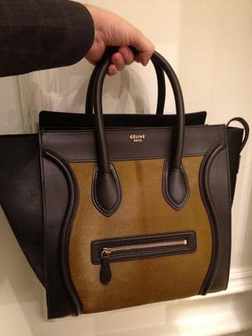 celine khaki phantom luggage handbag  