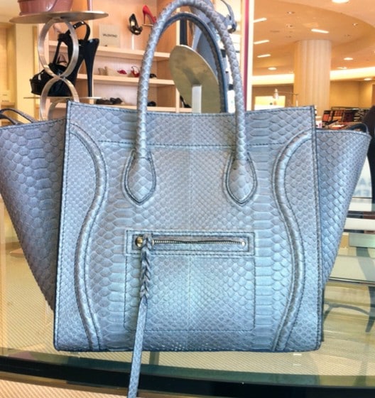 celine python print exotic leathers handbag luggage  