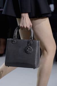 Dior Lady Dior Embossed Grey Bag - Spring 2013