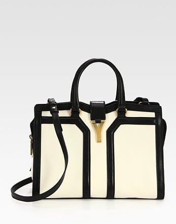 Yves Saint Laurent Black and White Chyc Mini Bag | Spotted Fashion  