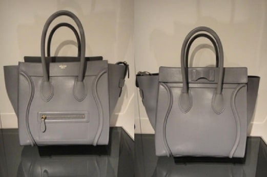 celine grey leather handbag luggage phantom