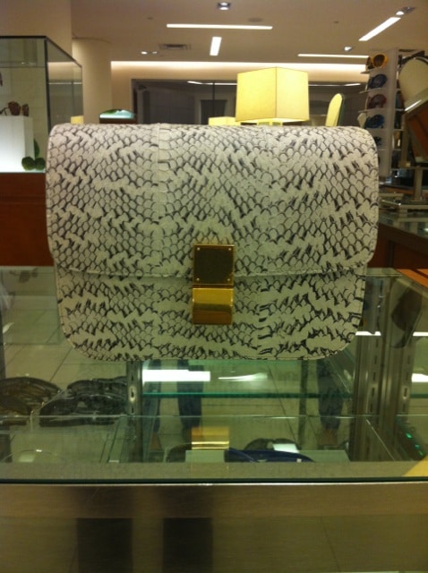 Celine Box Bag in White with Python | Spotted Fashion  