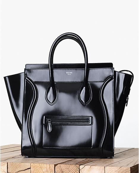 celine black luggage bag