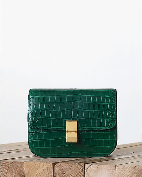 Celine Emerald Green Calfskin Leather Small Phantom Luggage Tote Bag  