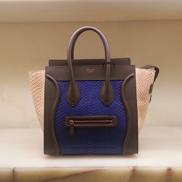 celine luggage python tote  