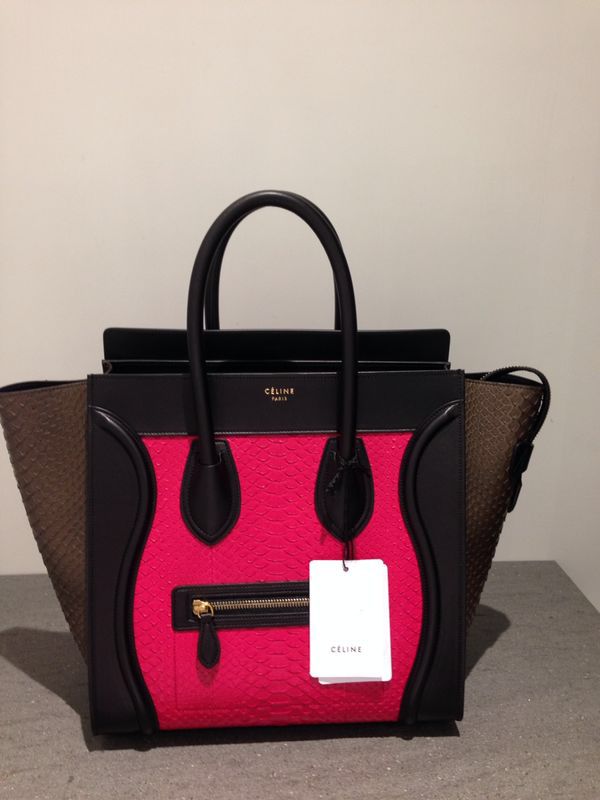 celine mini luggage tote - leather/tricolor  