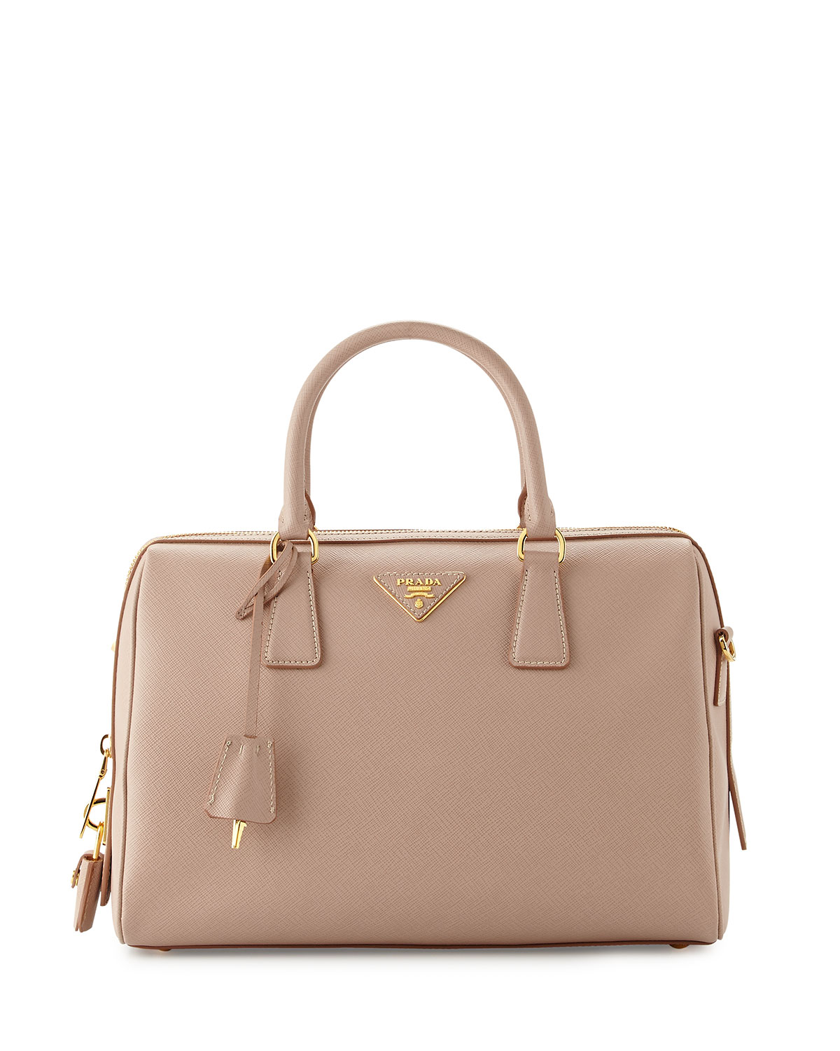 Prada Bowling Leather Handbag in Brown