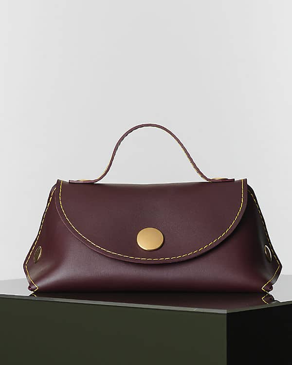 celine burgundy leather clutch bag  