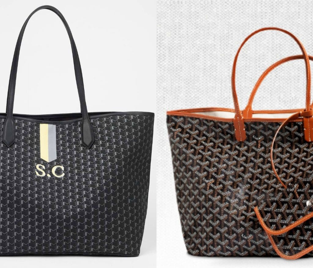 goyard tote initials