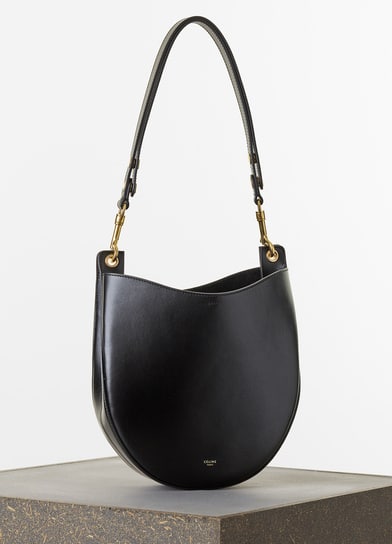 celine black fur handbag  