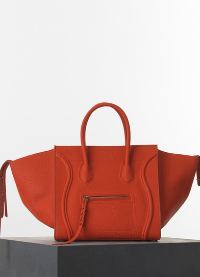 celine red leather handbag luggage phantom