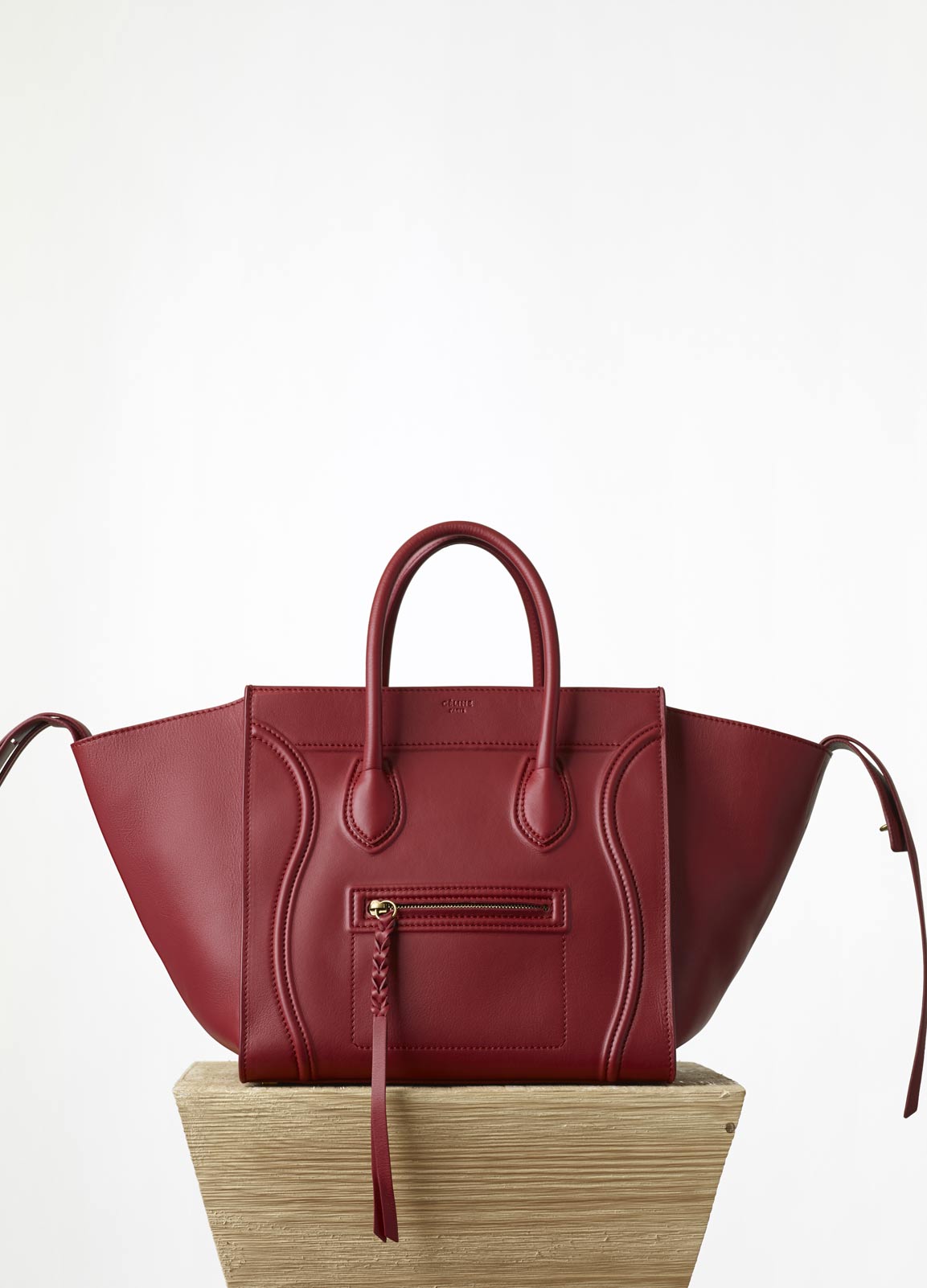 celine red suede handbag luggage phantom  