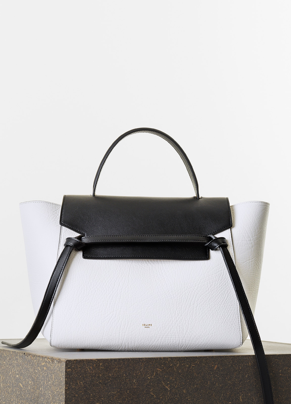 celine white handbag  