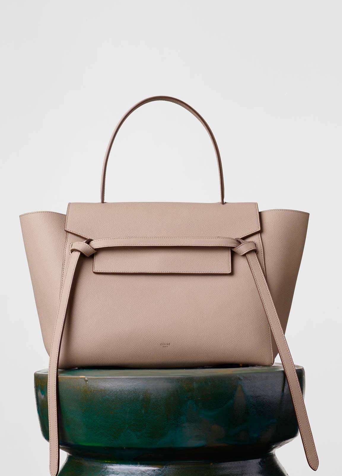 celine taupe and blue tote  