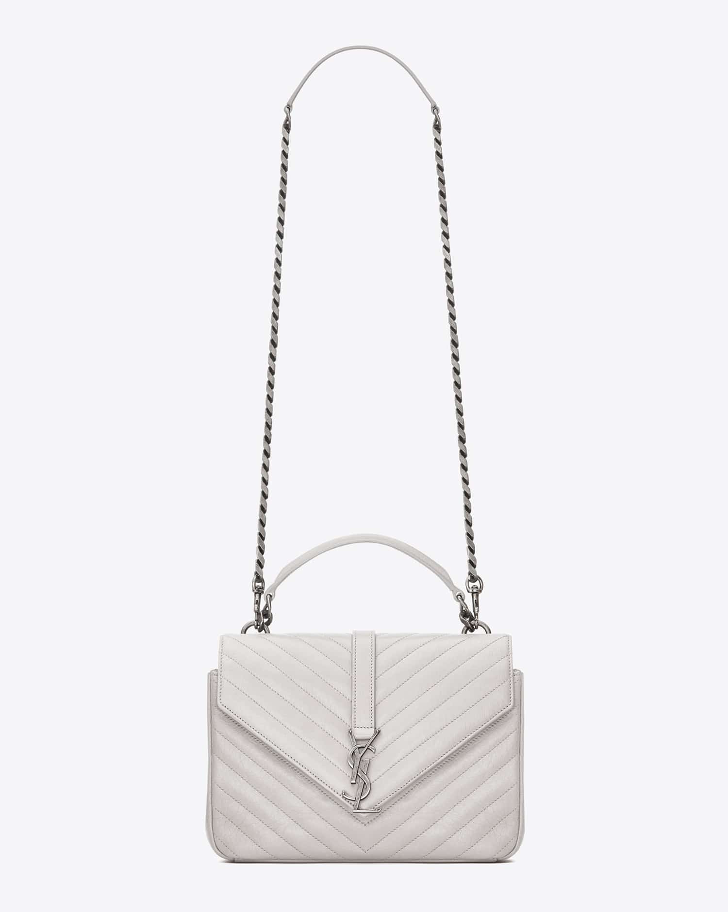 ysl college bag white