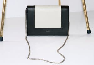 Celine Black/White Frame Evening Clutch On Chain Bag