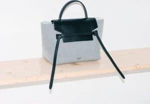 Celine Navy Blue Textile and Black Smooth Calfskin Mini Belt Bag