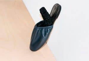 Celine Navy Soft Ballerina Flat Slingback