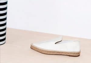 Celine Optic White Espadrille Pointy Slipper