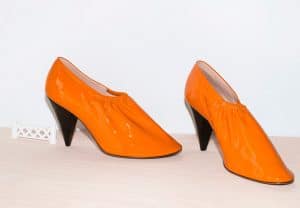 Celine Orange Soft Pump Hight Throat Pump