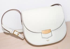 Celine White Compact Trotteur Shoulder Bag