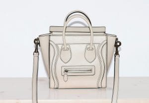 Celine White Nano Debossed Luggage Bag