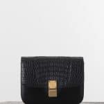 Celine Black Crocodile Hornback Classic Box Medium Bag