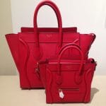 Celine Red Nano Luggage Bag