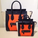 Celine Orange Tricolor Nano Luggage Bag