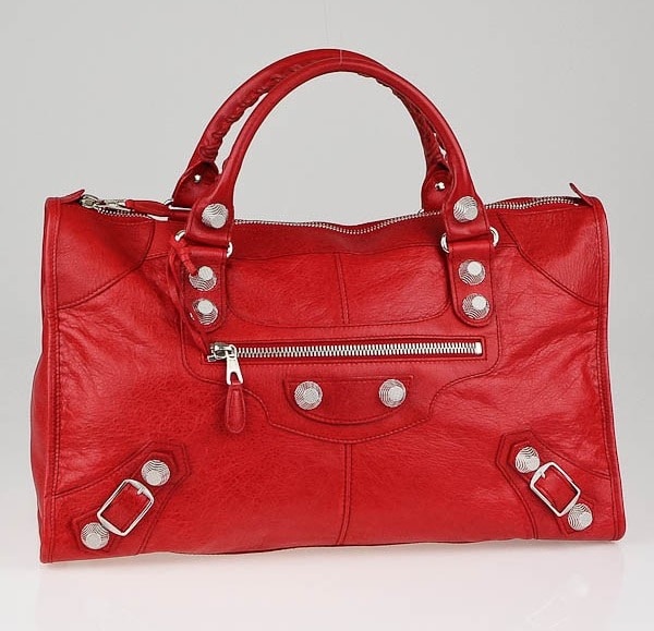 balenciaga work bag red