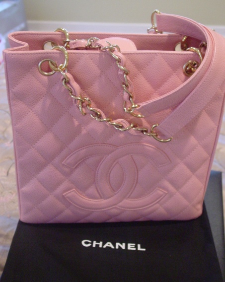 CHANEL PST Petit Shopping Caviar Leather Tote Bag Pink