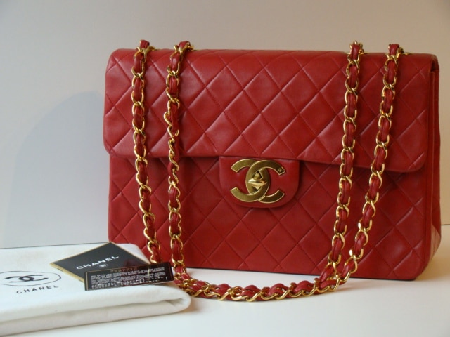 Red Chanel Jumbo - 49 For Sale on 1stDibs