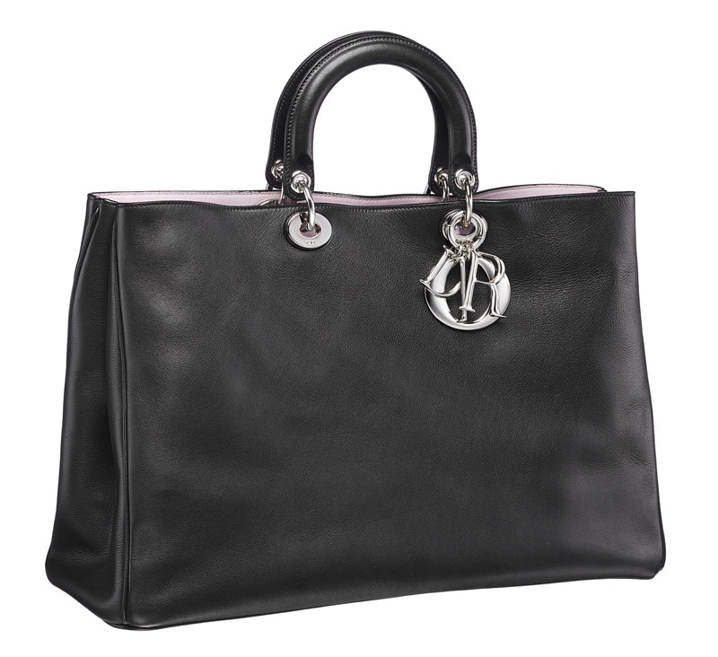 DIOR Medium Diorissimo Black Grained Leather Handbag Bag  eBay