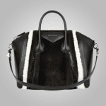 Givenchy Black, Brown and Ivory Mink Antigona Medium Bag