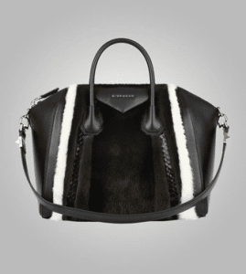 Givenchy Black, Brown and Ivory Mink Antigona Medium Bag
