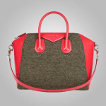 Givenchy Tweed With Red Leather Details Antigona Medium Bag