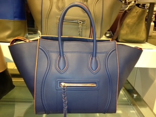 Celine Blue Phantom Bag with Orange Trim