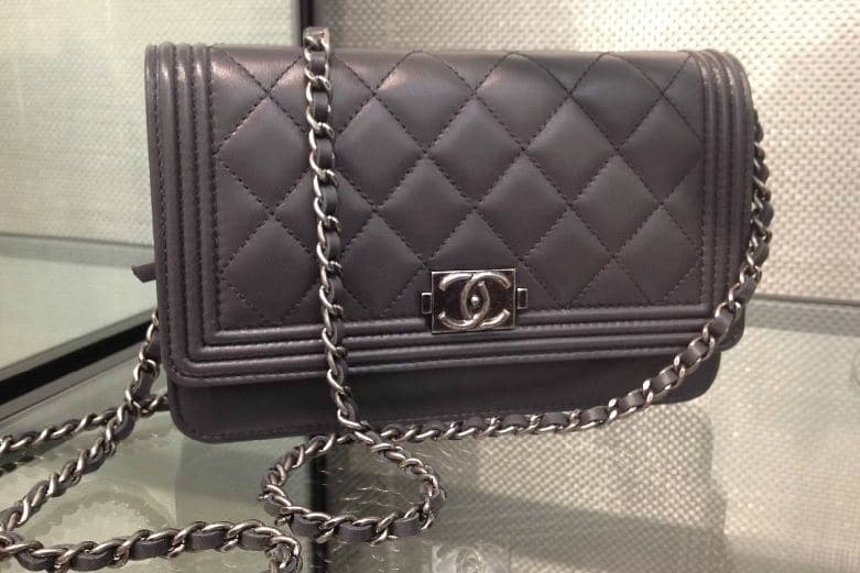 Charcoal Grey Boy Chanel Wallet on Chain Crossbody Bag – Baggio