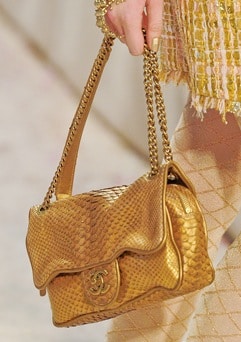 chanel gold python bag