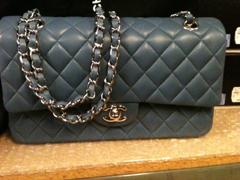 Chanel 2012 GM flap bag in electric blue nylon - DOWNTOWN UPTOWN