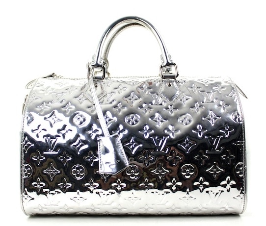 Louis Vuitton Limited Edition Silver Monogram Miroir Speedy 35 Runway