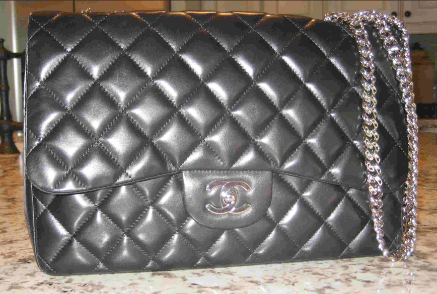 Chanel Jumbo Red Quilted Patent Classic Double Flap by Ann's Fabulous Finds