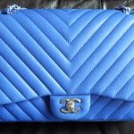 Chanel Blue Chevron Jumbo Flap Bag 2010