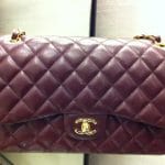 Chanel Burgundy Classic Flap Jumbo Bag 2012