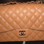 Chanel Dark Beige Classic Flap Jumbo Bag 2006
