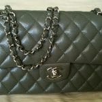 Chanel Grey Classic Flap Medium Bag 2010